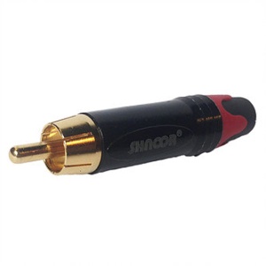 SHNOOR SRCM-G-R Разъем на кабель RCA male, красный хвостовик