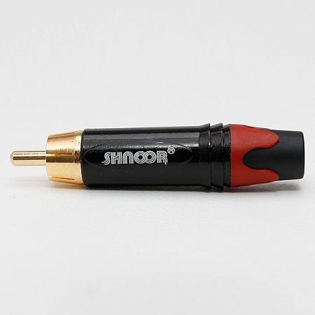 SHNOOR SRCM-G-R Разъем на кабель RCA male, красный хвостовик