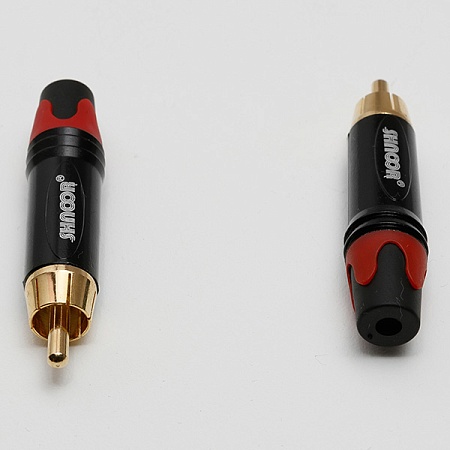 SHNOOR SRCM-G-R Разъем на кабель RCA male, красный хвостовик